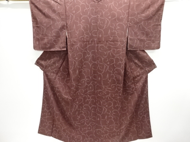 JAPANESE KIMONO / ANTIQUE TAISHO-ROMAN ABSTRACT PATTERN WOVEN KIMONO /